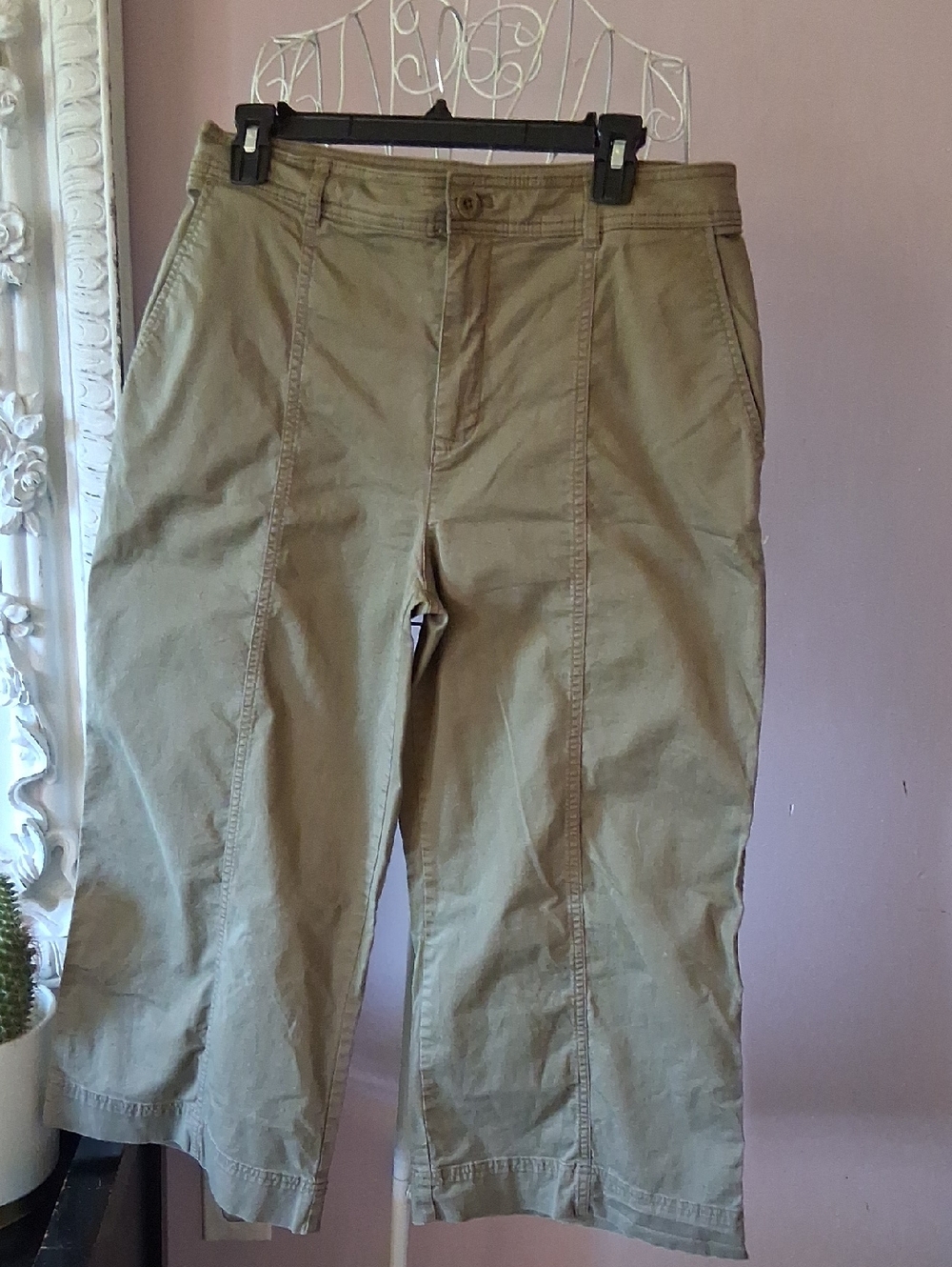 :✨ Lauren Ralph Lauren Vintage Wide Leg Crop Pants Khaki Size 10